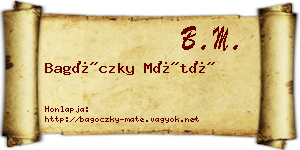 Bagóczky Máté névjegykártya